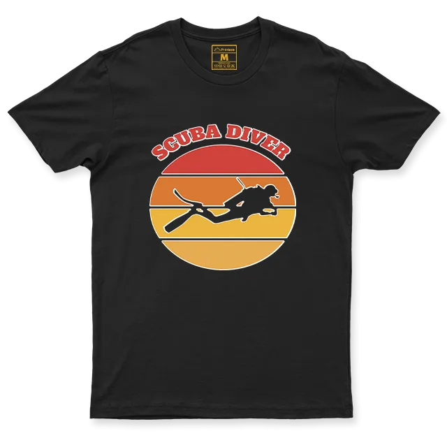 Drifit Shirt: Retro Scuba Diver