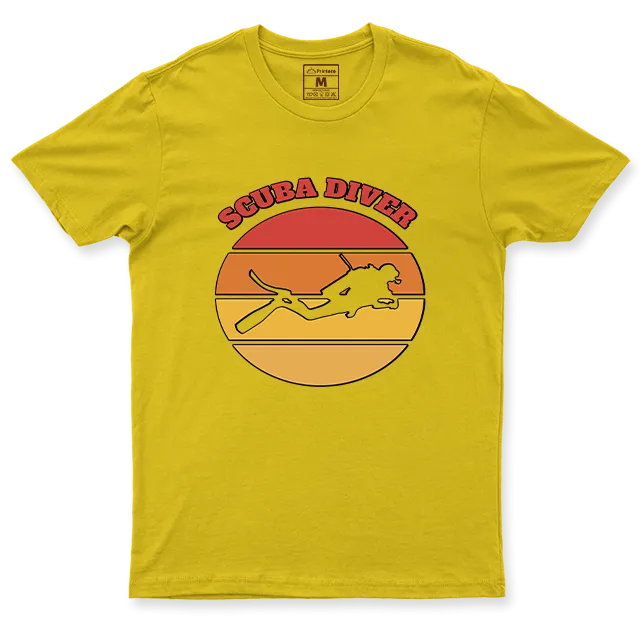 Drifit Shirt: Retro Scuba Diver