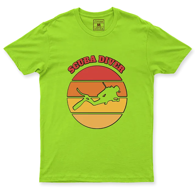 Drifit Shirt: Retro Scuba Diver