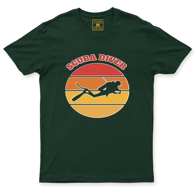 Drifit Shirt: Retro Scuba Diver