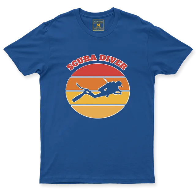 Drifit Shirt: Retro Scuba Diver