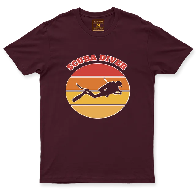 Drifit Shirt: Retro Scuba Diver