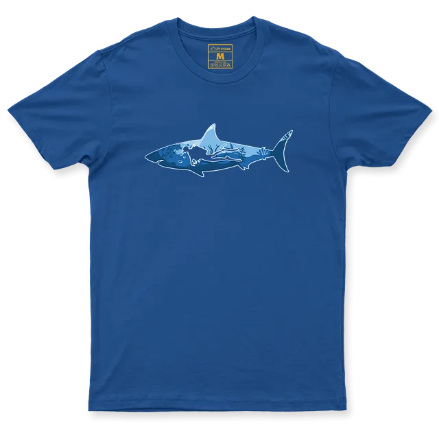 Drifit Shirt: Shark Scuba Diver