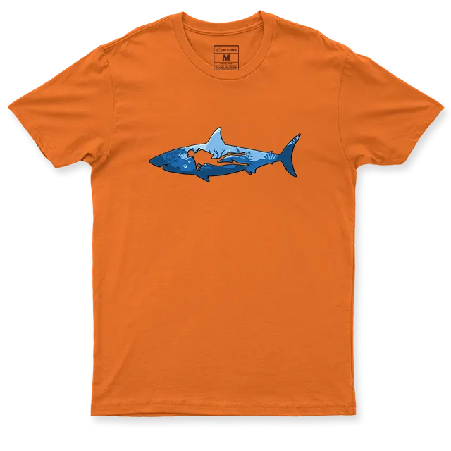 Drifit Shirt: Shark Scuba Diver