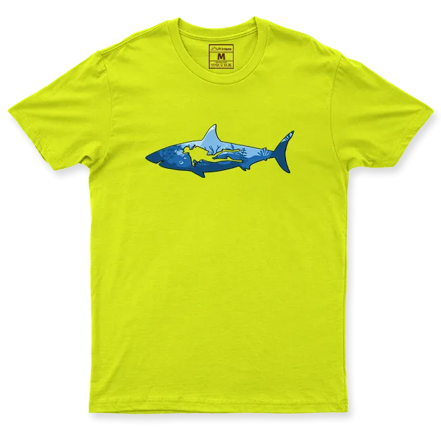 Drifit Shirt: Shark Scuba Diver