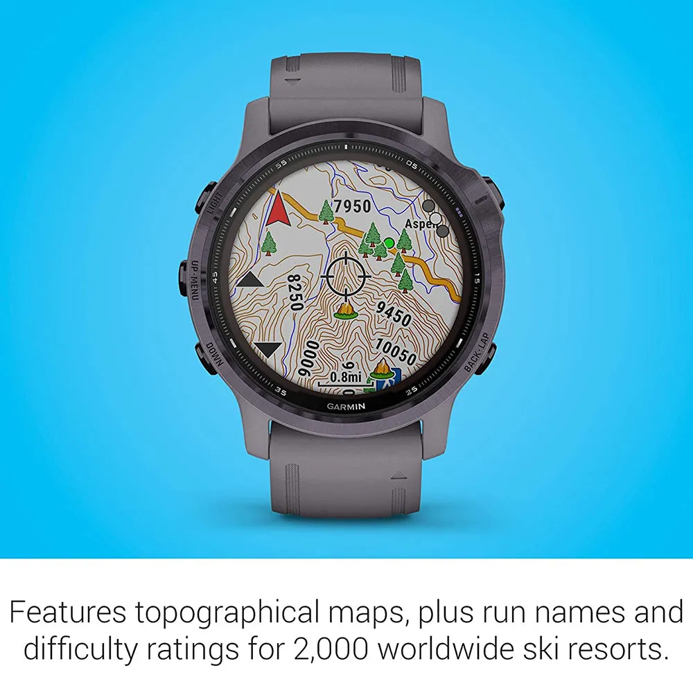 Garmin fenix 6s Pro Amethyst Silicone Band Digital Dial Solar Multisport GPS Smart Watch - 010-02409-14