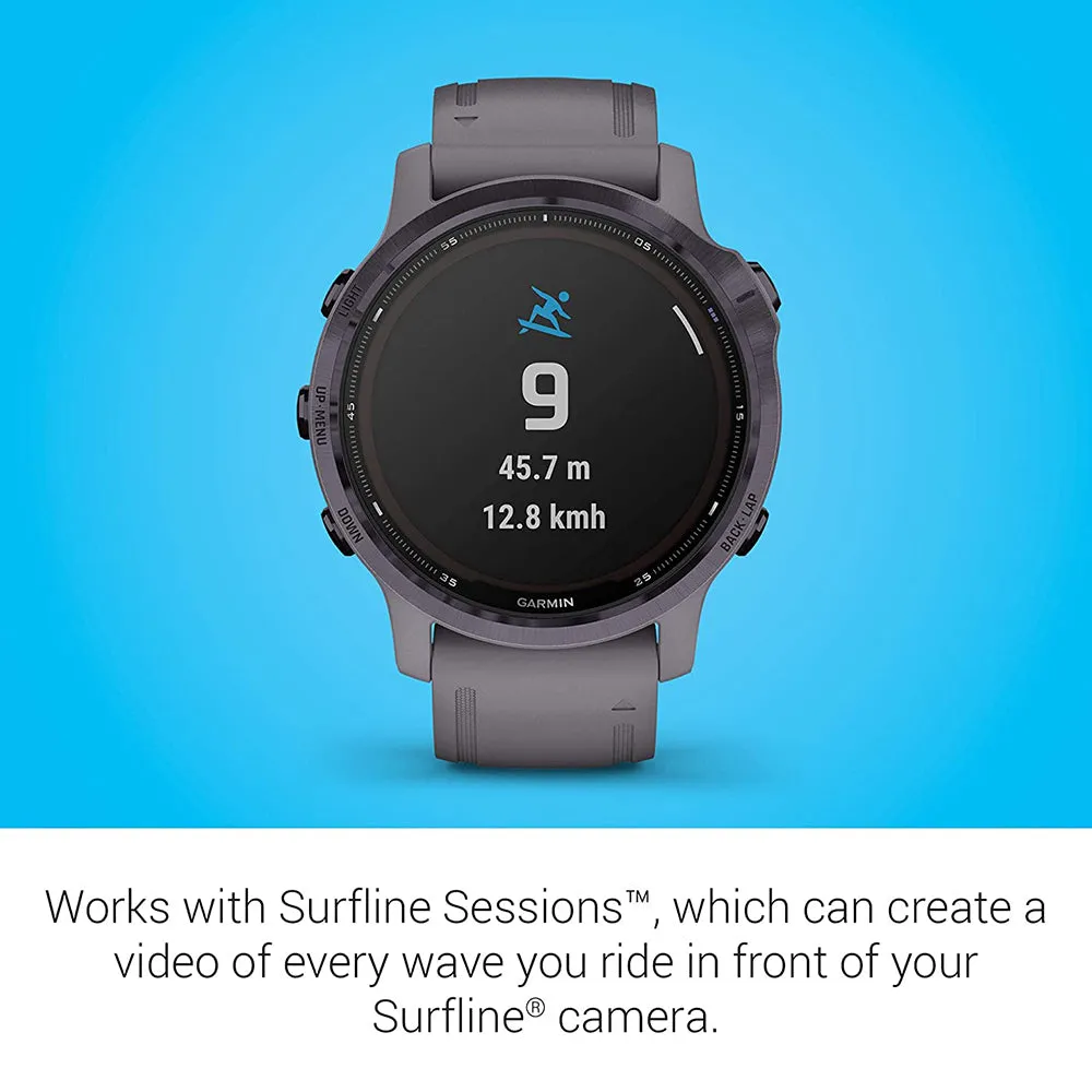 Garmin fenix 6s Pro Amethyst Silicone Band Digital Dial Solar Multisport GPS Smart Watch - 010-02409-14