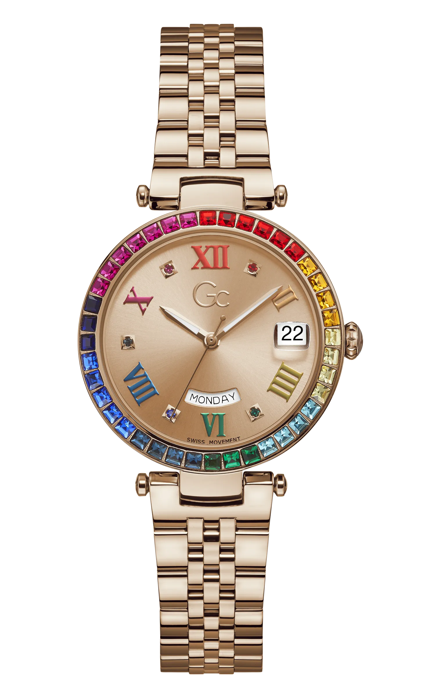 GC Rose Gold Dial Quartz Day/Date Women Watch - Z01008L3MF