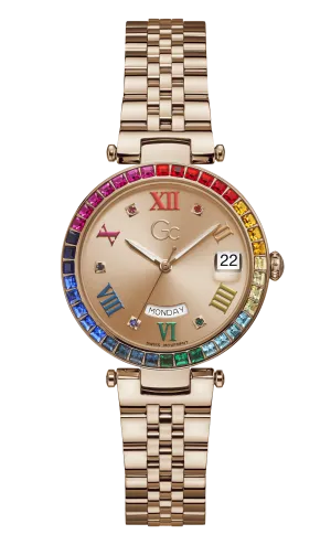 GC Rose Gold Dial Quartz Day/Date Women Watch - Z01008L3MF