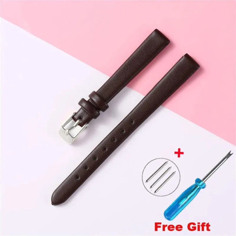 Genuine leather watch strap accessories 8mm, 10mm, 12mm, 14mm