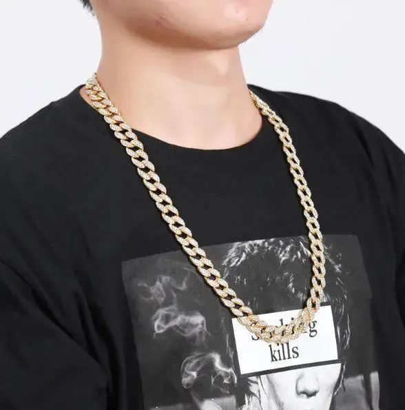 Glistening 13 MM Cuban Link Chain by Bling Master