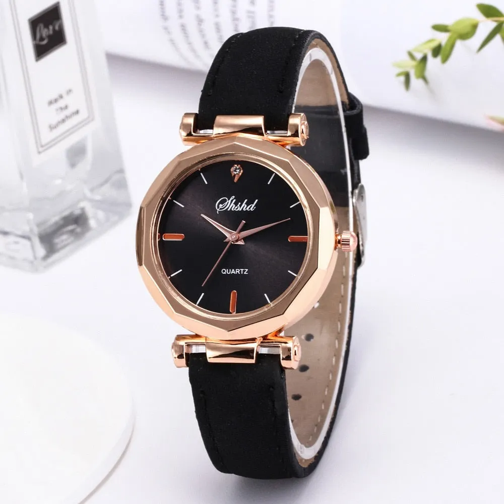 Good Quality Young Girls Luxury Quartz Watch For Womens Fashion Watch With For Leather Belt Montre Femme Strass Dropshipping