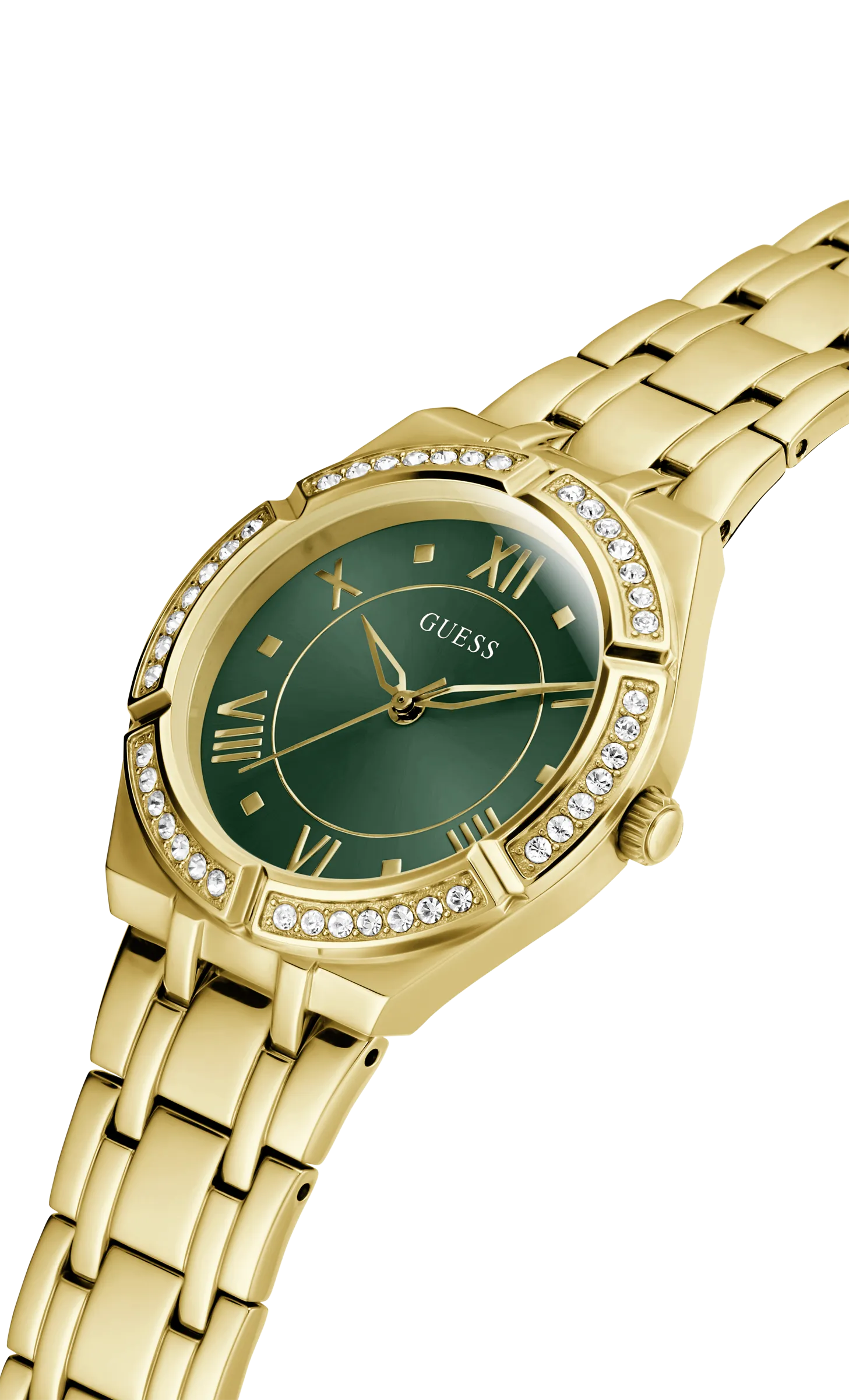 Guess Cosmo Green Dial Gold Women's Watch GW0033L8