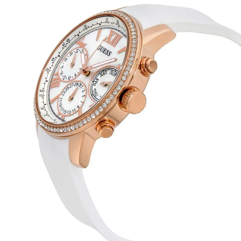 Guess Sport White Silicone Strap Rose Gold Women's Watch W0616L1