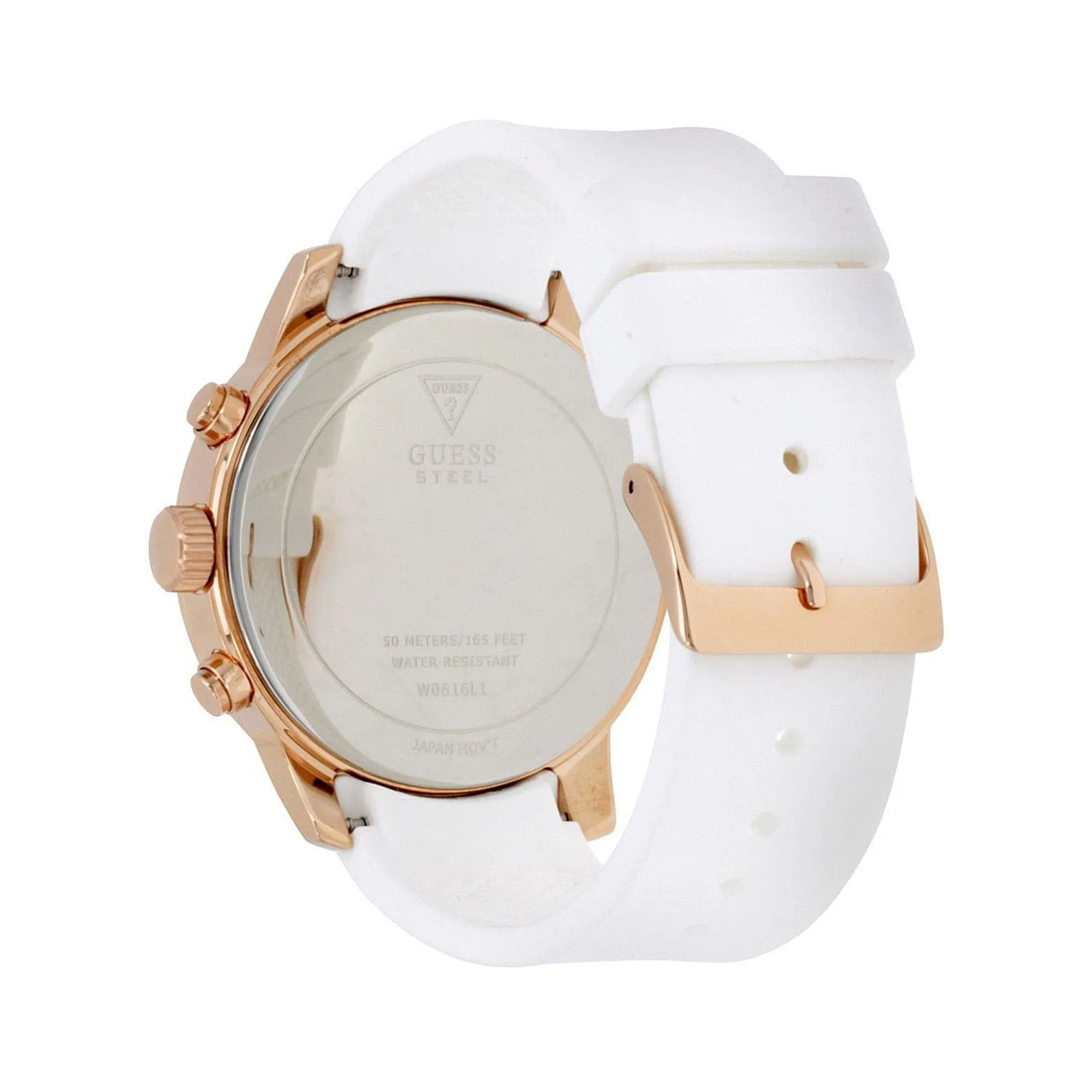 Guess Sport White Silicone Strap Rose Gold Women's Watch W0616L1