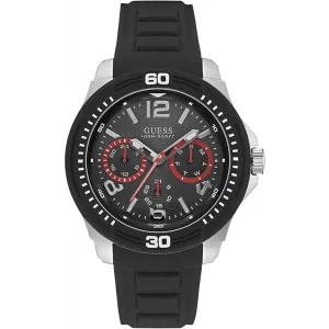 Guess Tread Black Silicon Strap Men's Watch W0967G1 Guess Tread Black Silicon Strap Men's Watch W0967G1