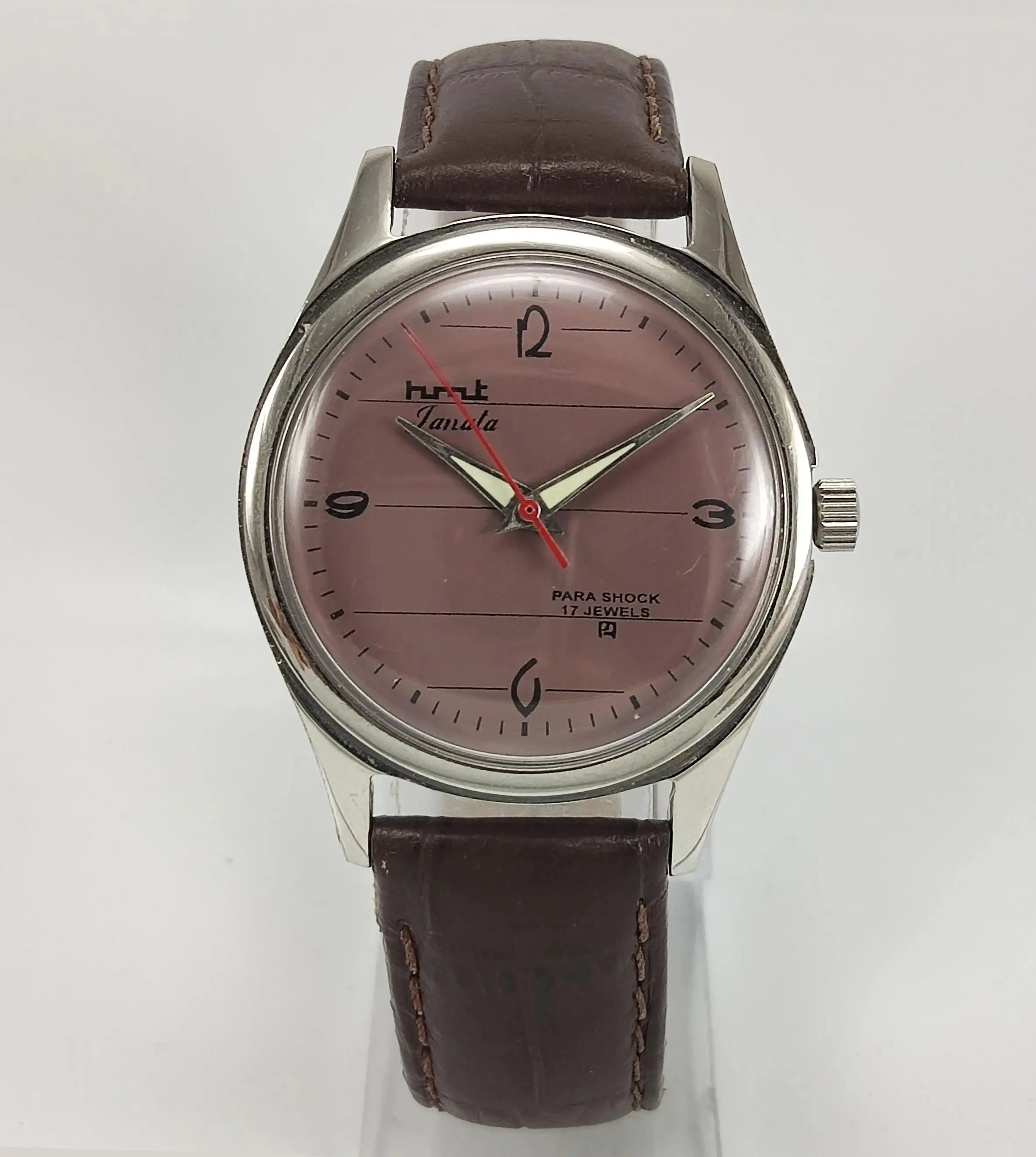 HMT Janata Para Shock 17 Jewels Brown Dial Mechanical Hand winding Men's Wrist Watch