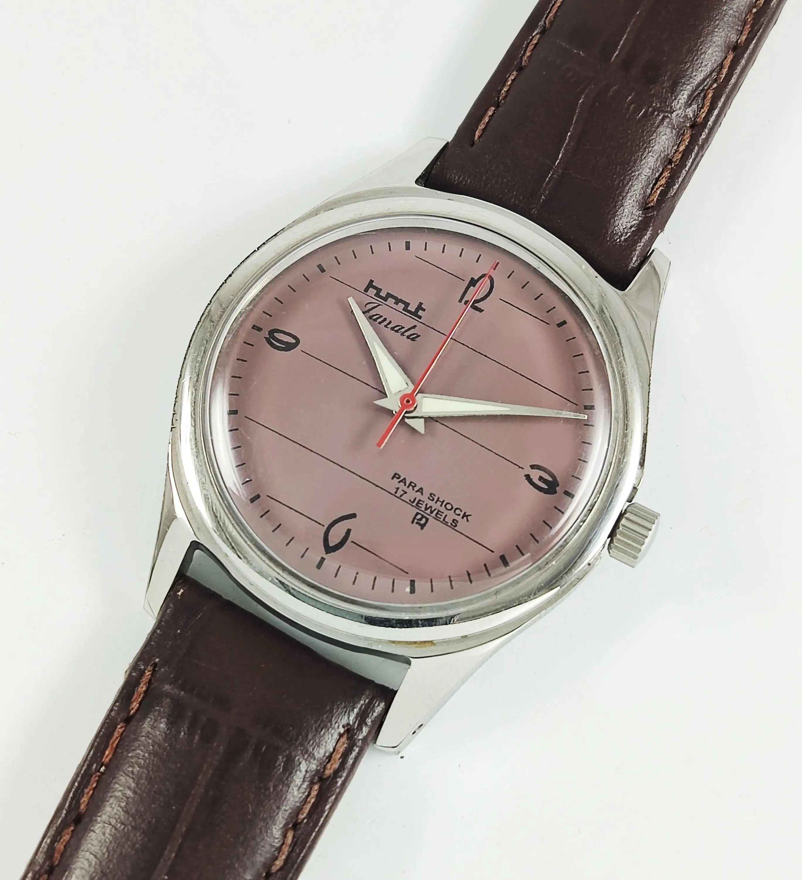 HMT Janata Para Shock 17 Jewels Brown Dial Mechanical Hand winding Men's Wrist Watch