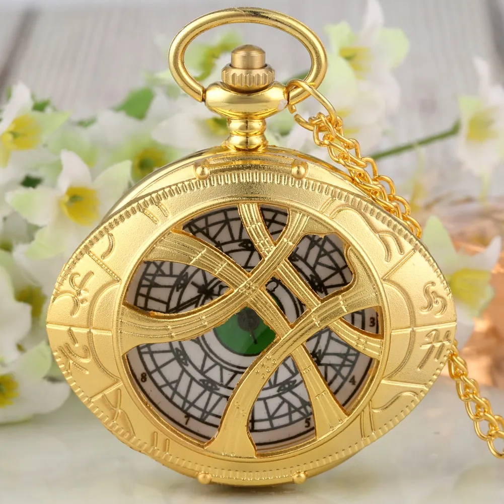 Hollow Eye-Shaped Pendant Pocket Watch