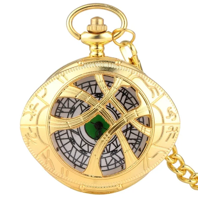 Hollow Eye-Shaped Pendant Pocket Watch