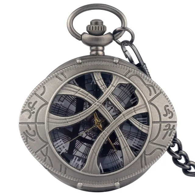 Hollow Eye-Shaped Pendant Pocket Watch