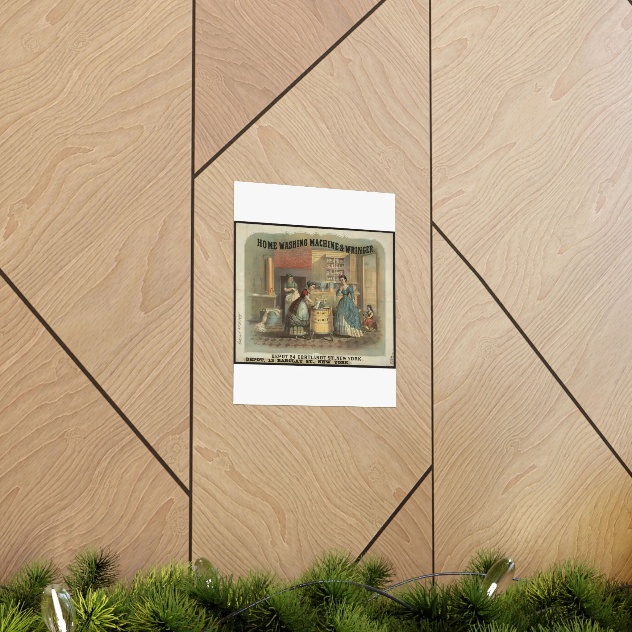 Home washing machine & wringer - A painting of a woman washing a woman's hands High Quality Matte Wall Art Poster for Home, Office, Classroom