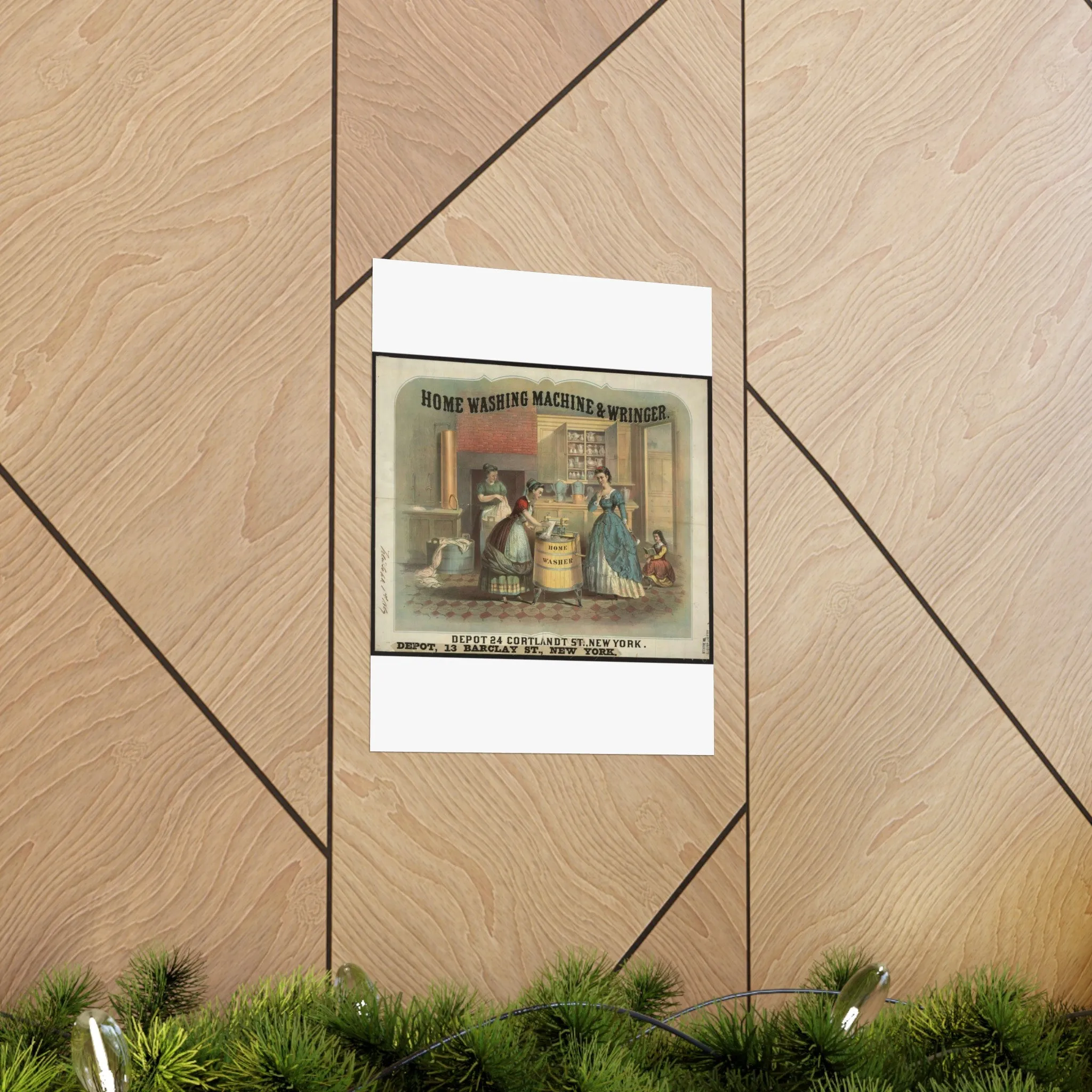 Home washing machine & wringer - A painting of a woman washing a woman's hands High Quality Matte Wall Art Poster for Home, Office, Classroom