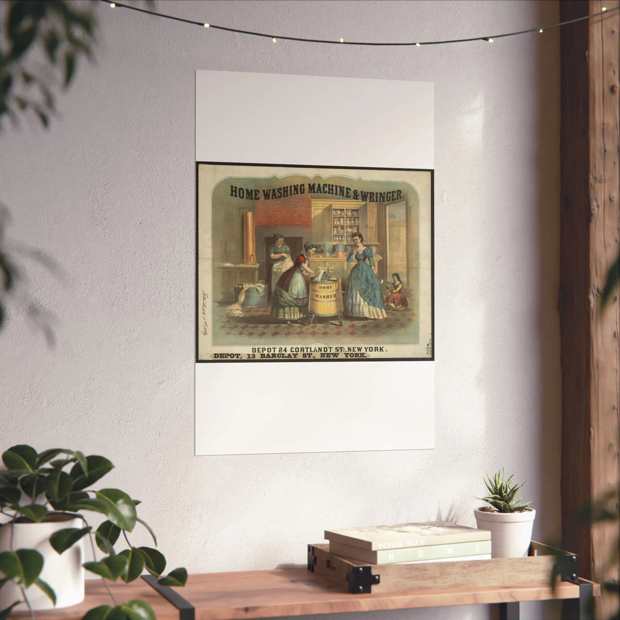 Home washing machine & wringer - A painting of a woman washing a woman's hands High Quality Matte Wall Art Poster for Home, Office, Classroom