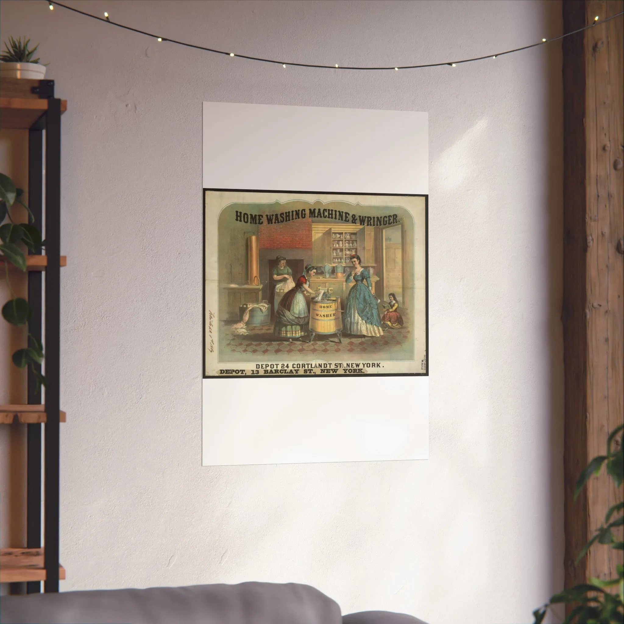 Home washing machine & wringer - A painting of a woman washing a woman's hands High Quality Matte Wall Art Poster for Home, Office, Classroom