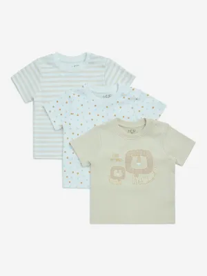 HOP Baby Beige Printed Cotton T-Shirts - Pack of 3 HOP Baby Beige Printed Cotton T-Shirts - Pack of 3