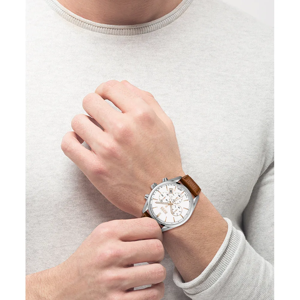 Hugo Boss Champion Brown Leather Strap Men's Watch 1513879