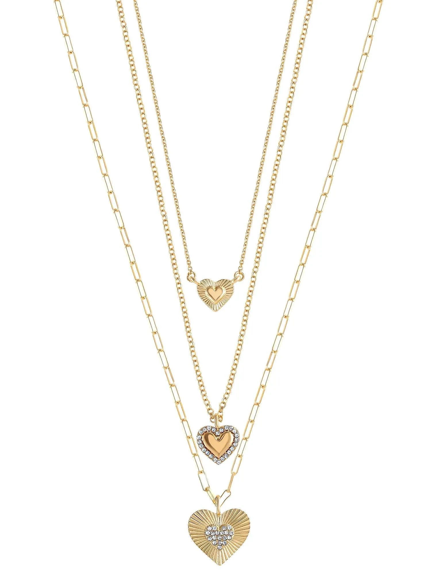 Jessica Simpson Fashion Gold Metal Layer Heart Necklace
