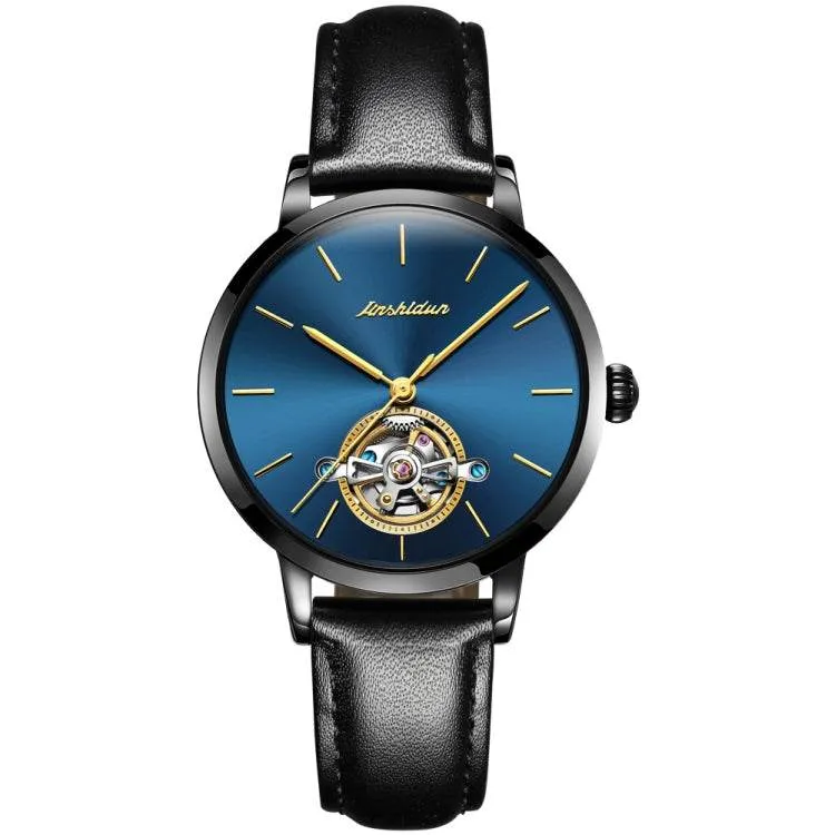 JIN SHI DUN 8812 Women's Elegant Waterproof Automatic Mechanical Watch with Hollow Design