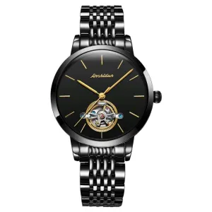 JIN SHI DUN 8812 Women's Elegant Waterproof Automatic Mechanical Watch with Hollow Design