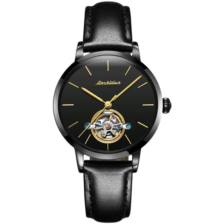 JIN SHI DUN 8812 Women's Elegant Waterproof Automatic Mechanical Watch with Hollow Design