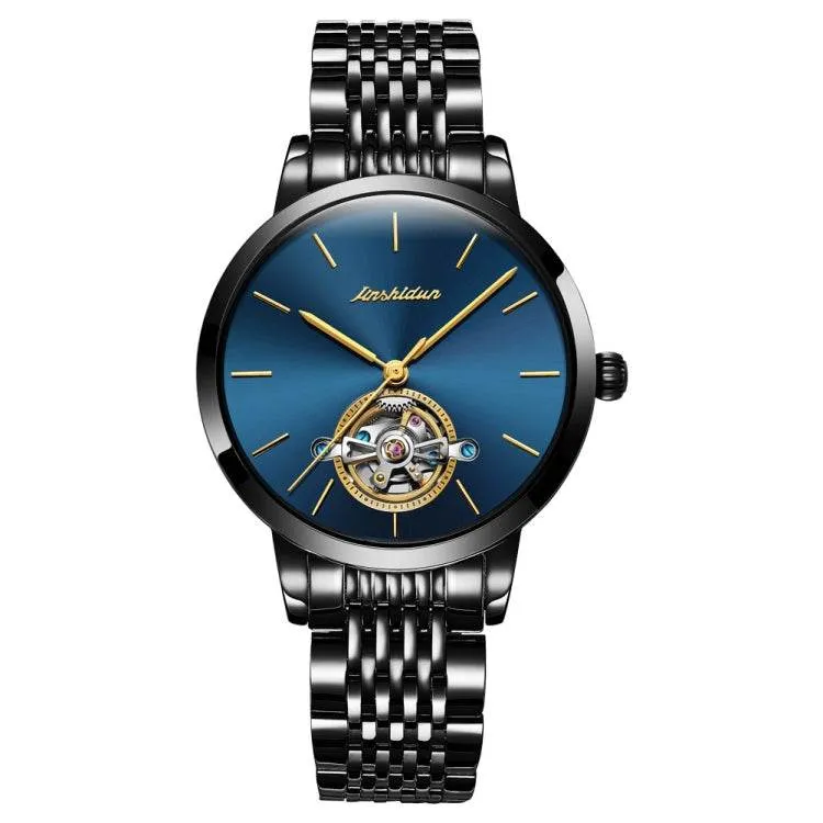 JIN SHI DUN 8812 Women's Elegant Waterproof Automatic Mechanical Watch with Hollow Design