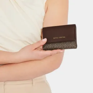 Katie Loxton Signature Purse in Chocolate and Taupe