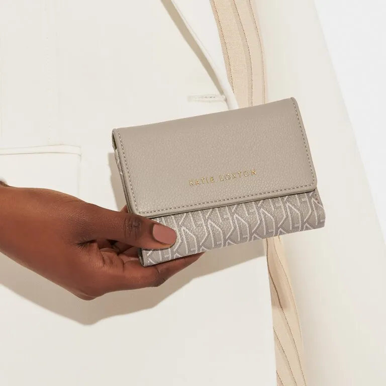Katie Loxton Signature Purse in Chocolate and Taupe