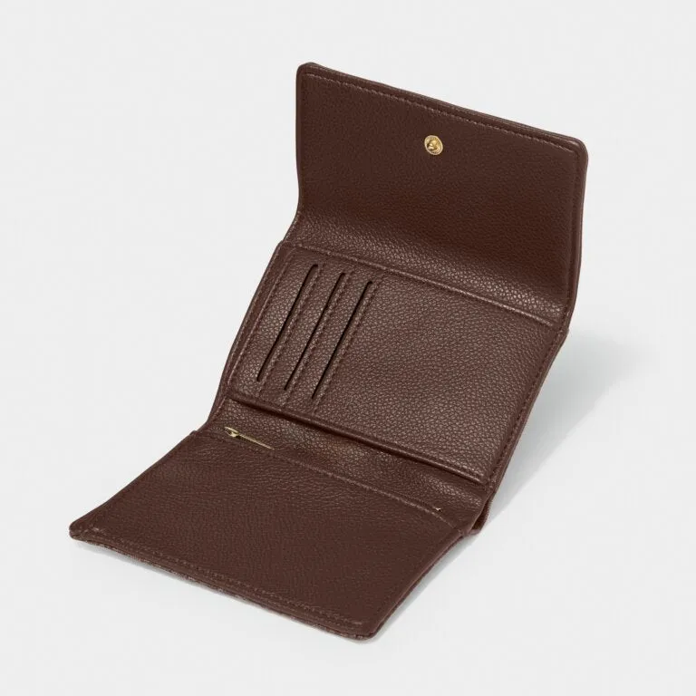 Katie Loxton Signature Purse in Chocolate and Taupe