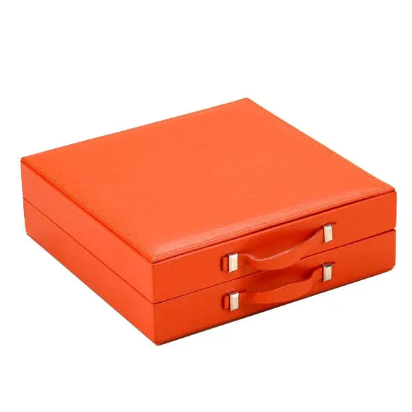 KEOPE TRAVEL WATCH CASE ORANGE LEATHER
