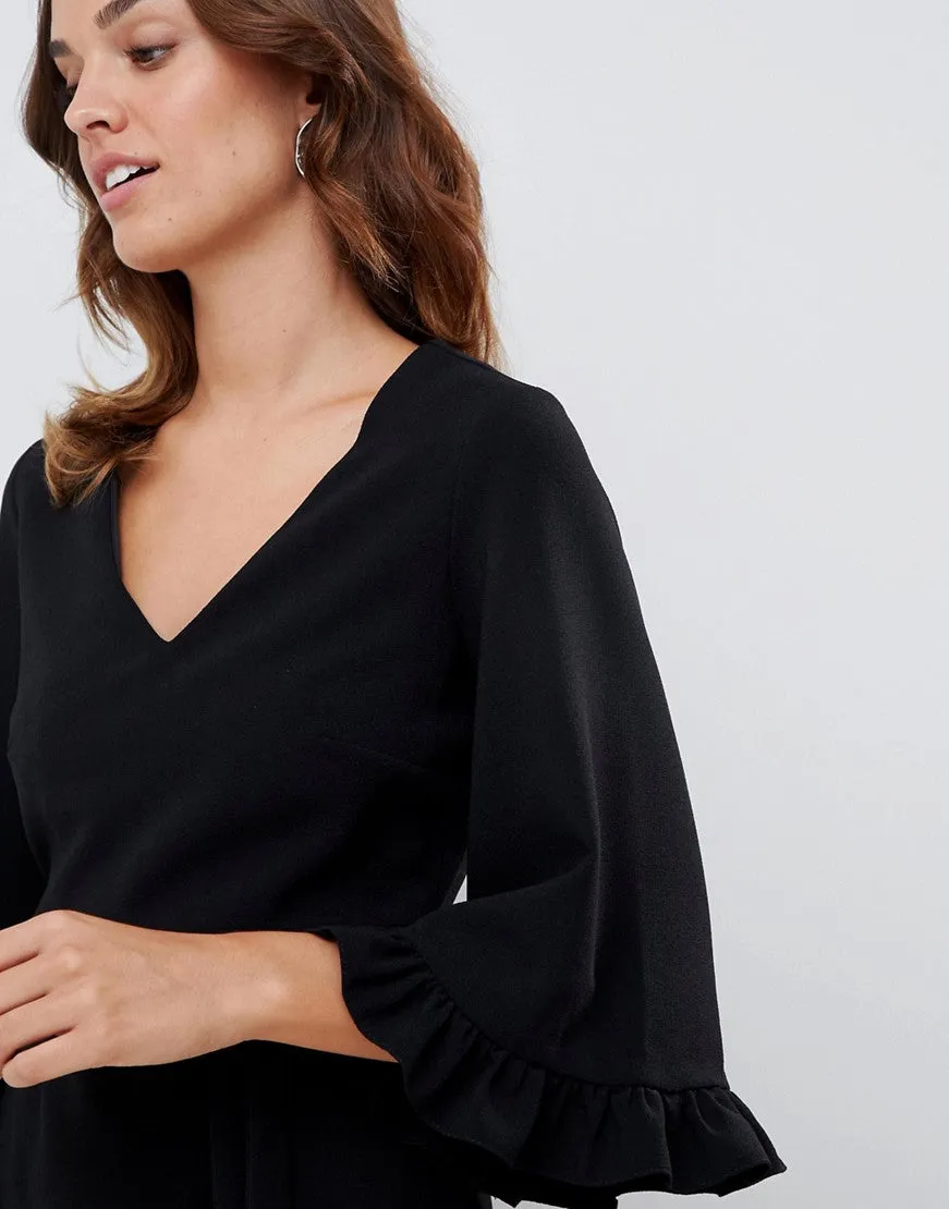 Kimono frill sleeve mini dress