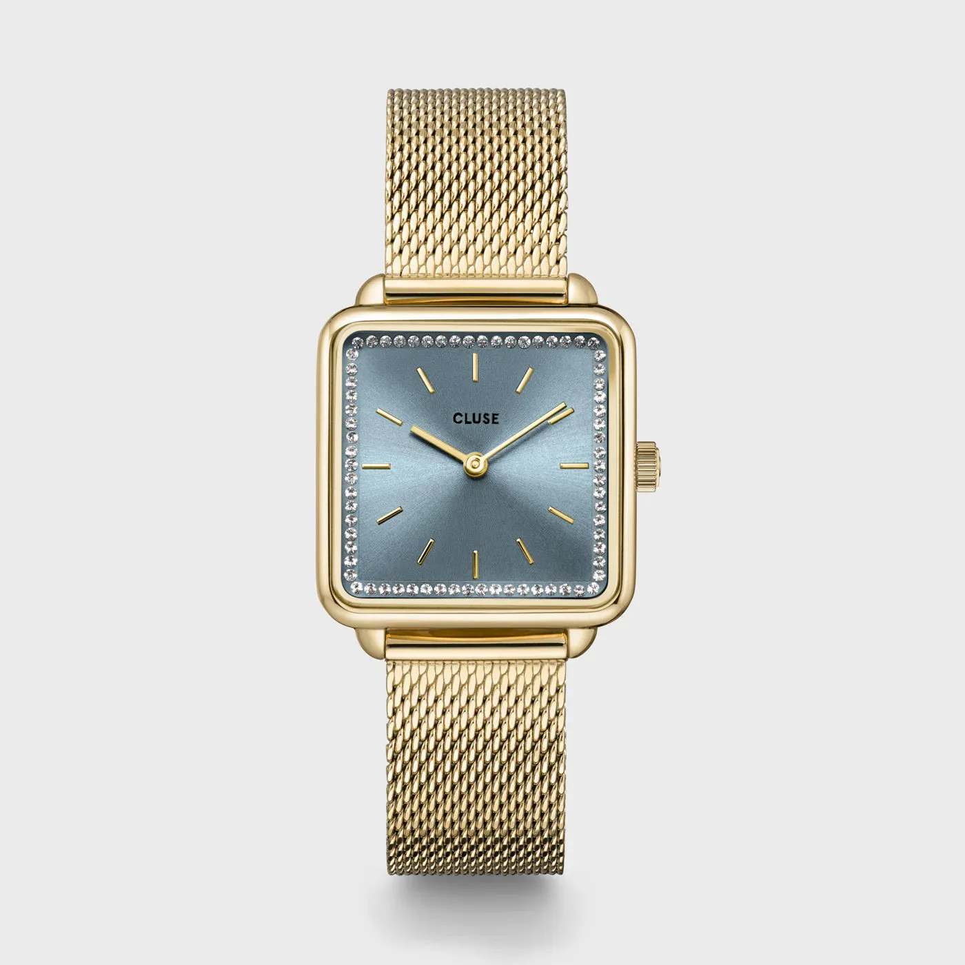 La Tétragone Watch Mesh stones Light Blue, Gold