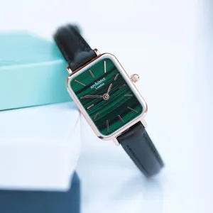 Ladies Handwriting Engraved Watch in Pine Green