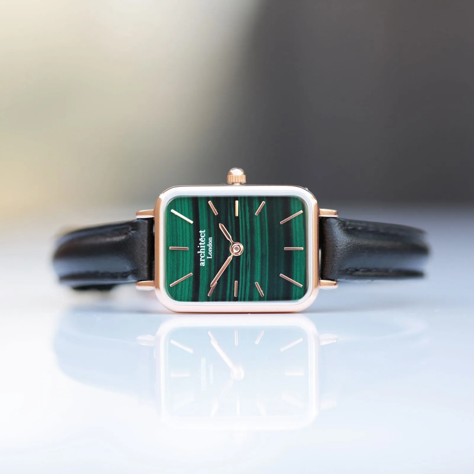 Ladies Handwriting Engraved Watch in Pine Green