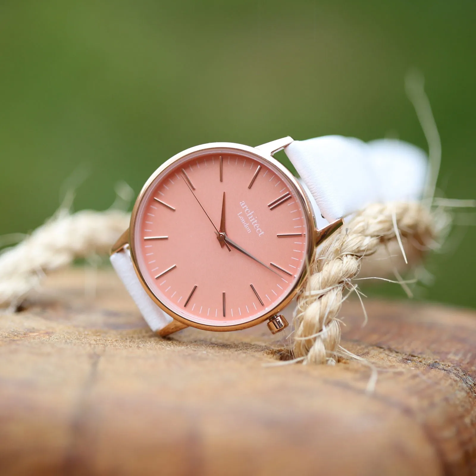 Ladies Handwriting Engraved Watch In White