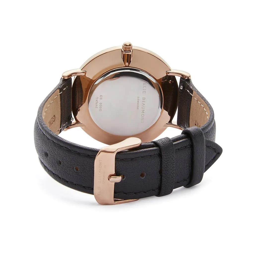 Large Oxford Watch Black Dial With Black Strap