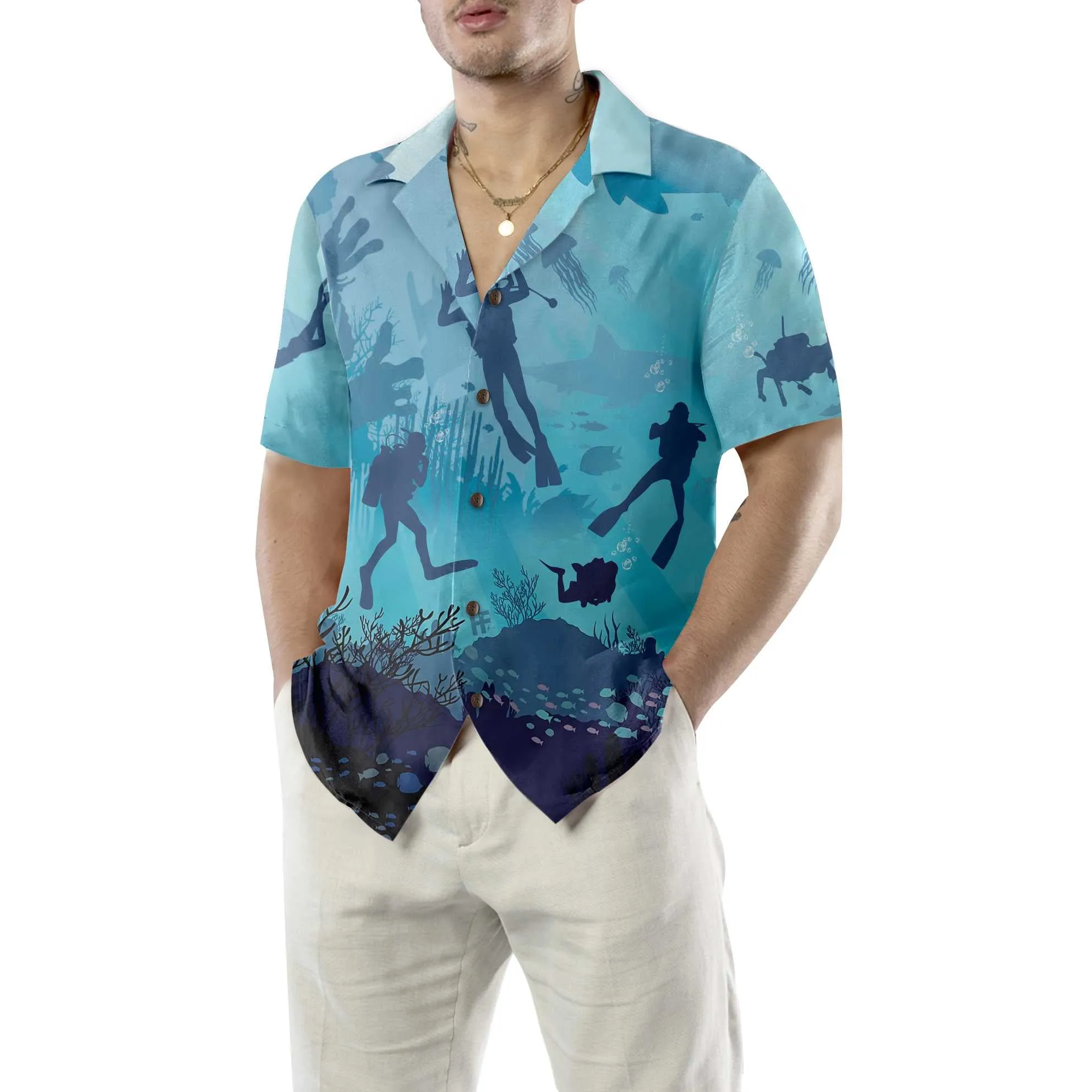 Life Is Diving Hawaiian Shirt, Scuba Diving Shirt For Men, Cool Gift For Scuba Diver