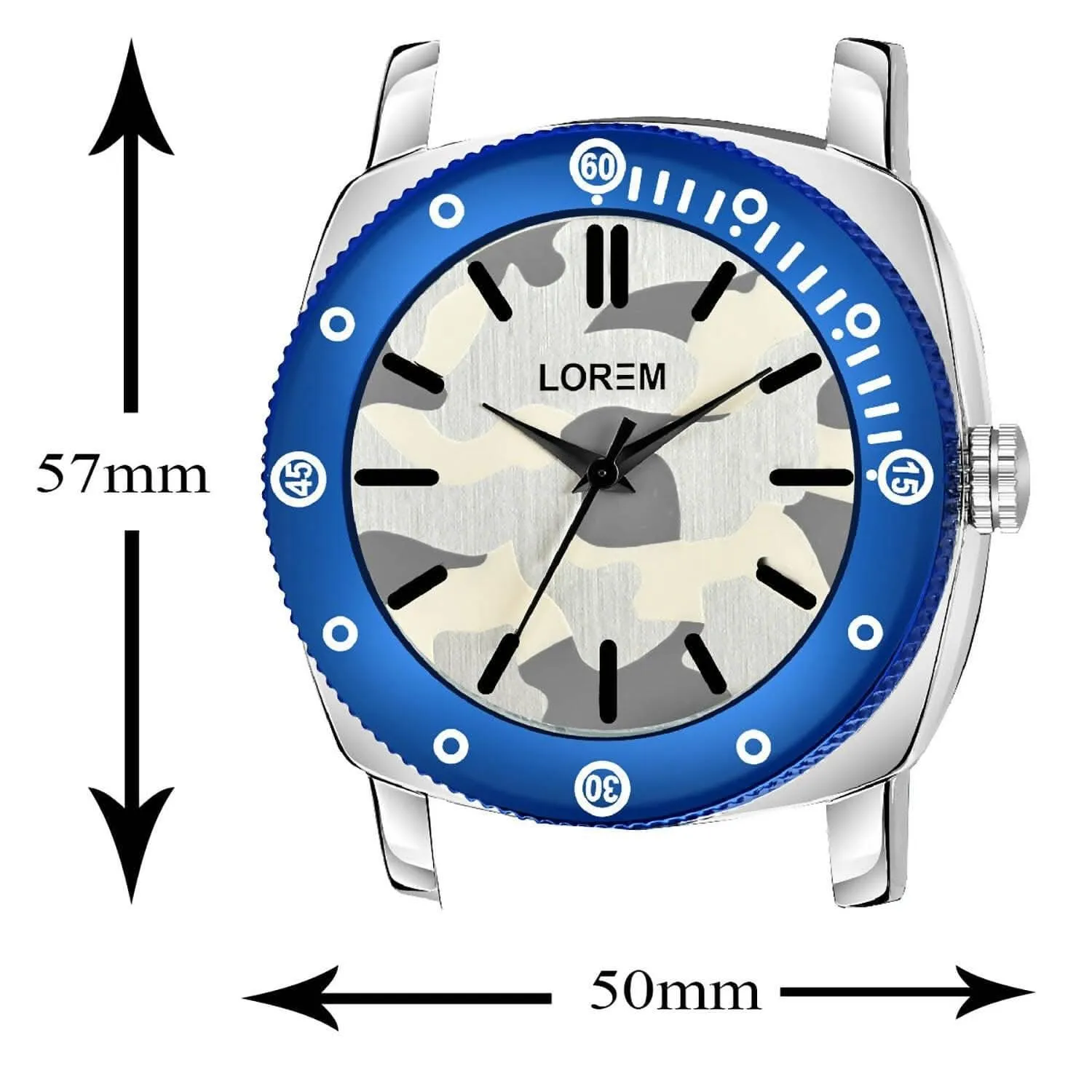 LOREM Blue Army Analog Watch For Men LR54