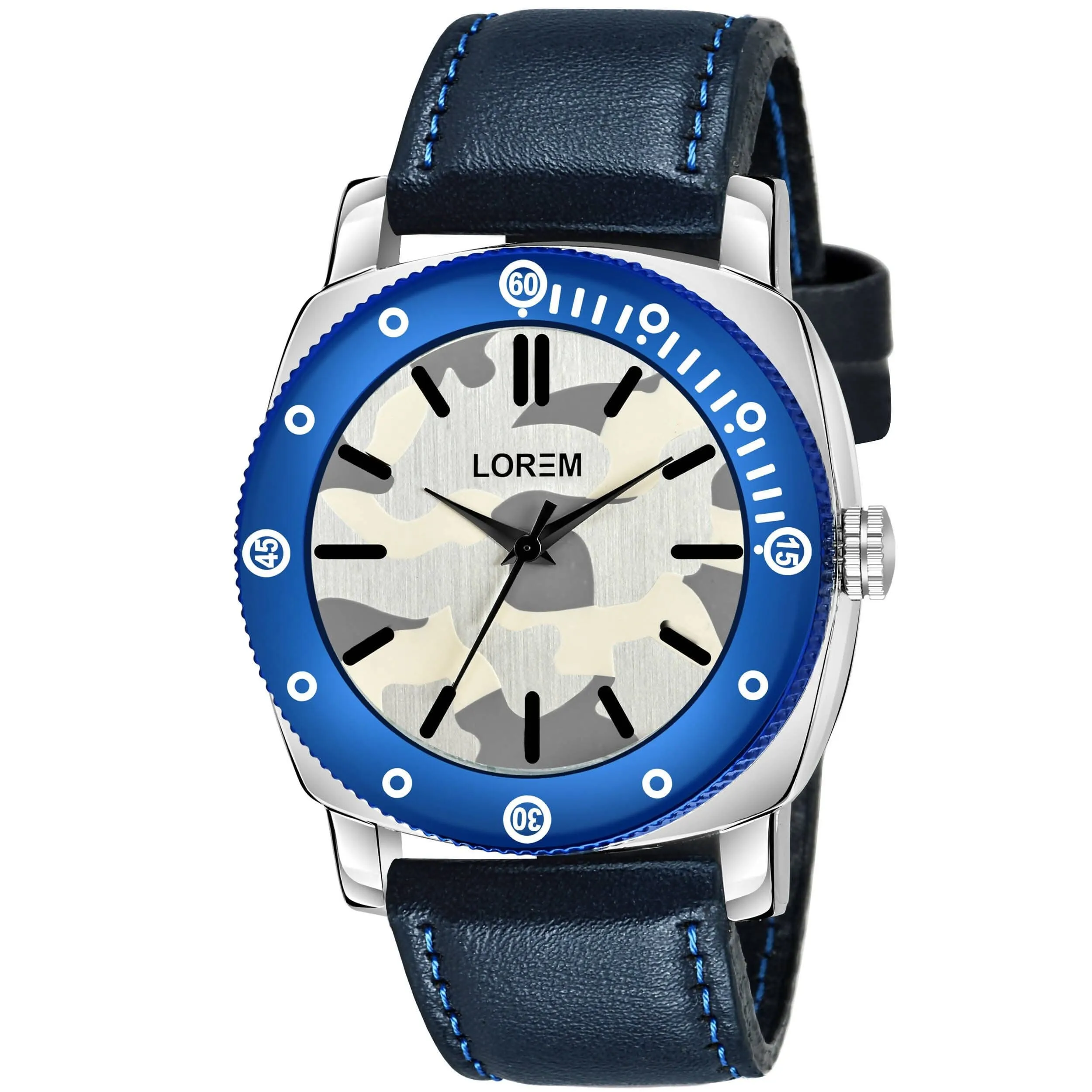 LOREM Blue Army Analog Watch For Men LR54