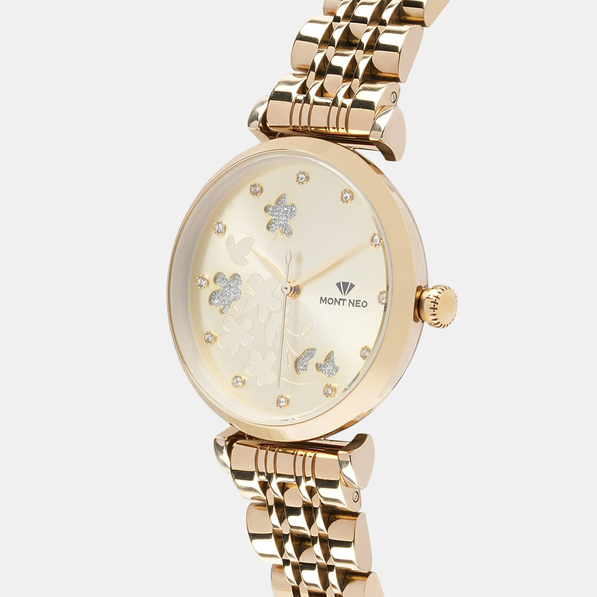 Luxurious Gold Analog Women Stainless Steel Watch 7505T-M2208
